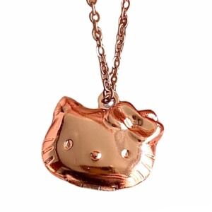 Rose Gold Hello Kitty Locket Necklace Pendant Charm